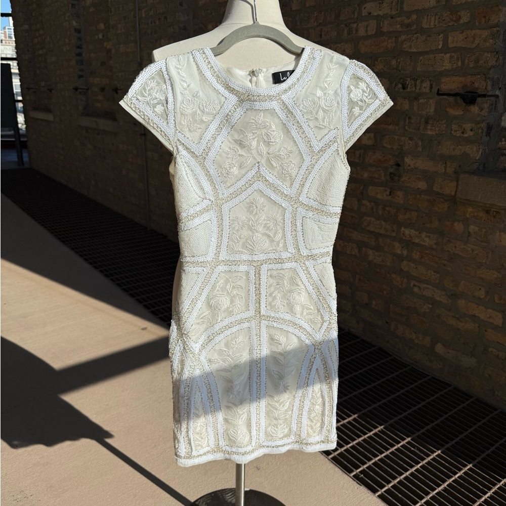 Lulu's Elegant White Lace Mini Dress
